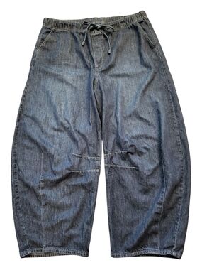 Old Navy Women's High-Waisted Pull-On Barrel Jeans - Indigo Blue - Size XXL Tall